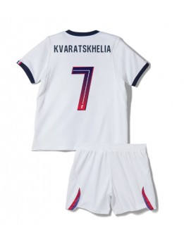 Paris Saint-Germain Khvicha Kvaratskhelia #7 Replika Borta Kläder Barn 2026-27 Kortärmad (+ byxor)